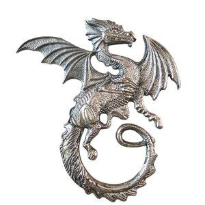 Fantasy Dragon Pendant – USA Cast Pewter – Winged Creature Necklace